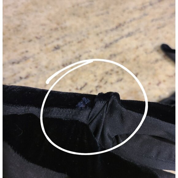 Vintage Size XS-S Black Velvet Stretch Formal 8.5" Gloves *hole - Picture 9 of 13